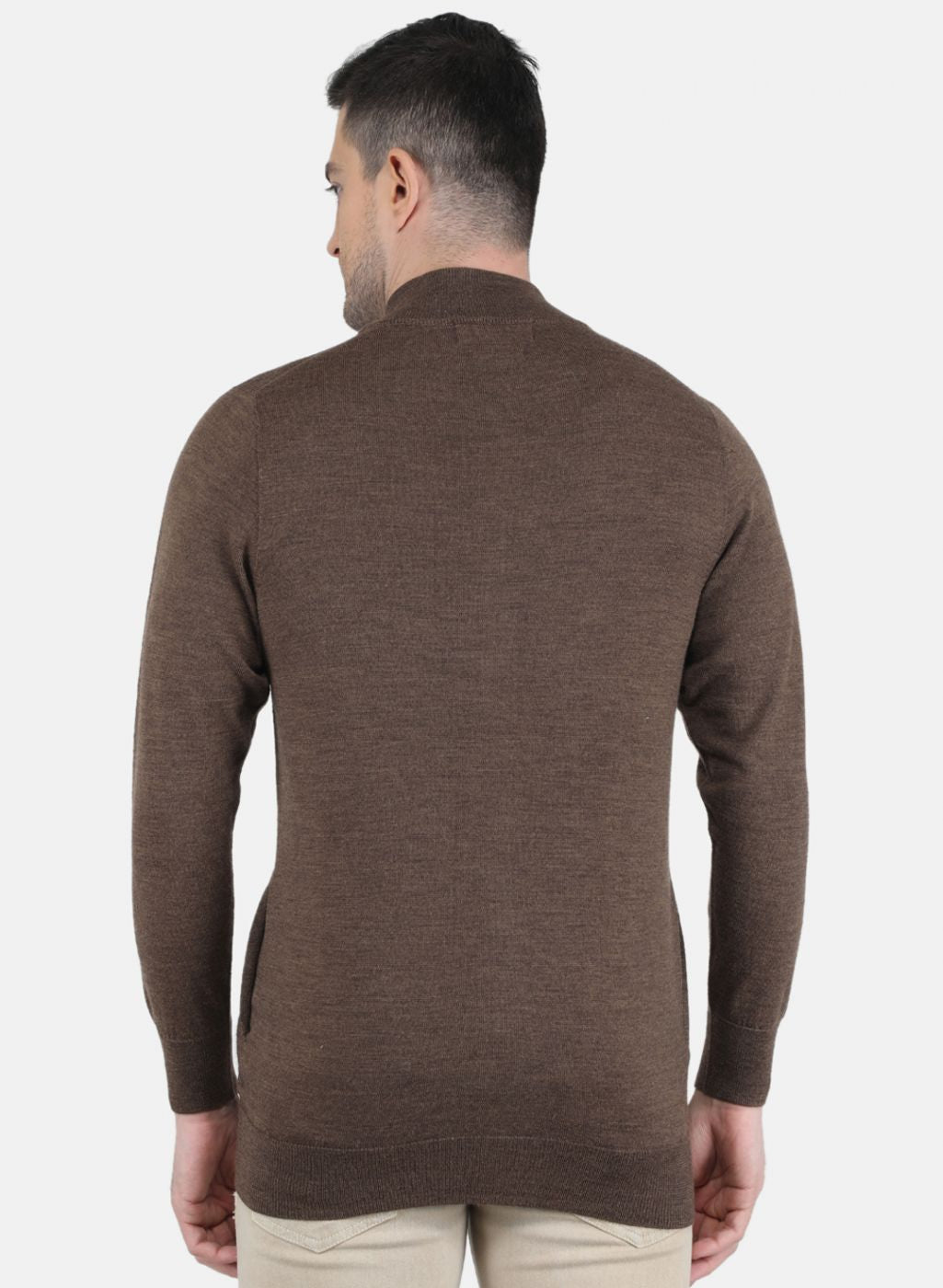 Men Brown Solid Pullover