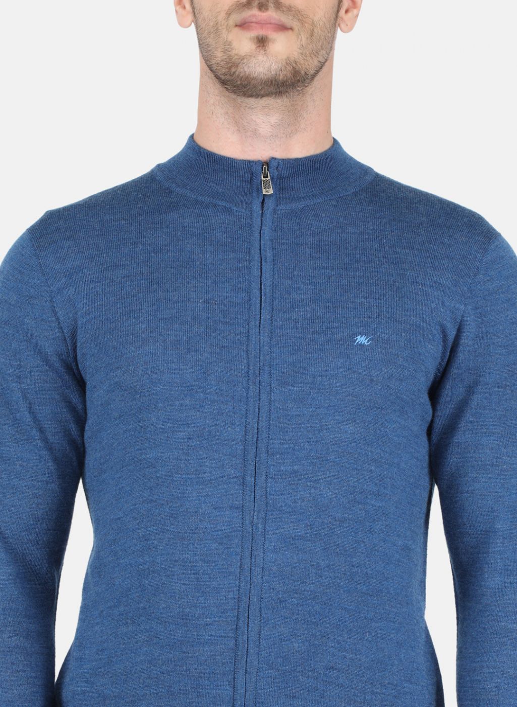 Men Blue Solid Pullover