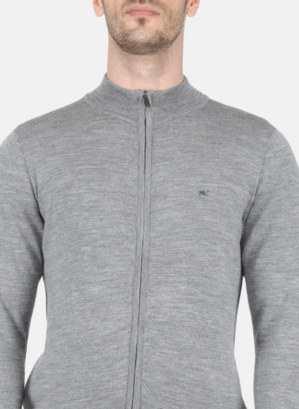 Men Grey Solid Pullover