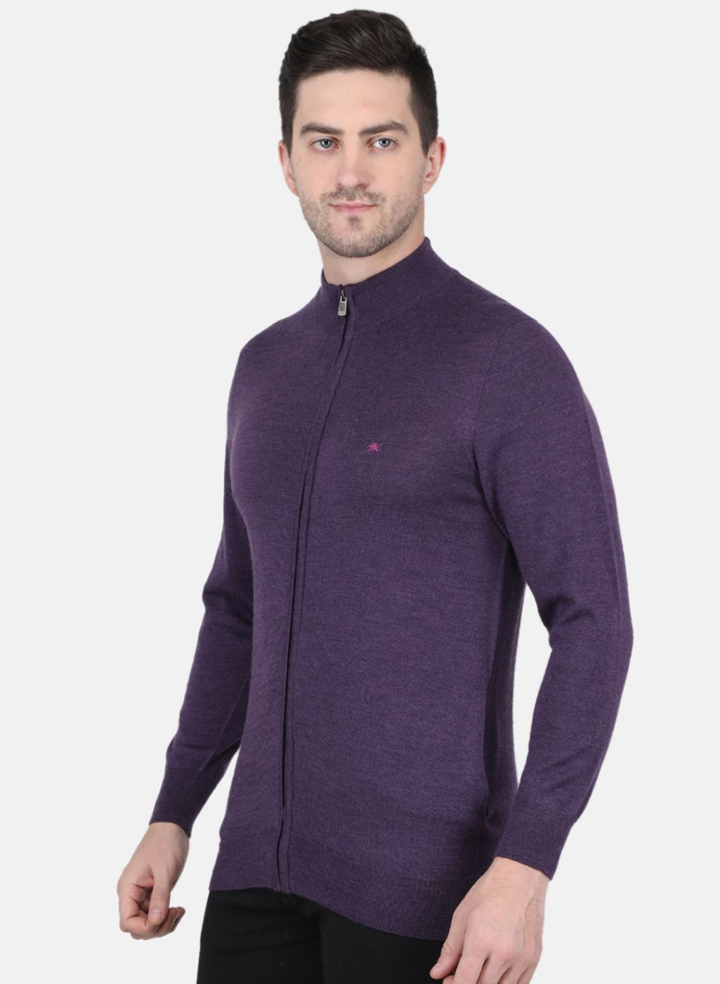 Men Purple Solid Pullover