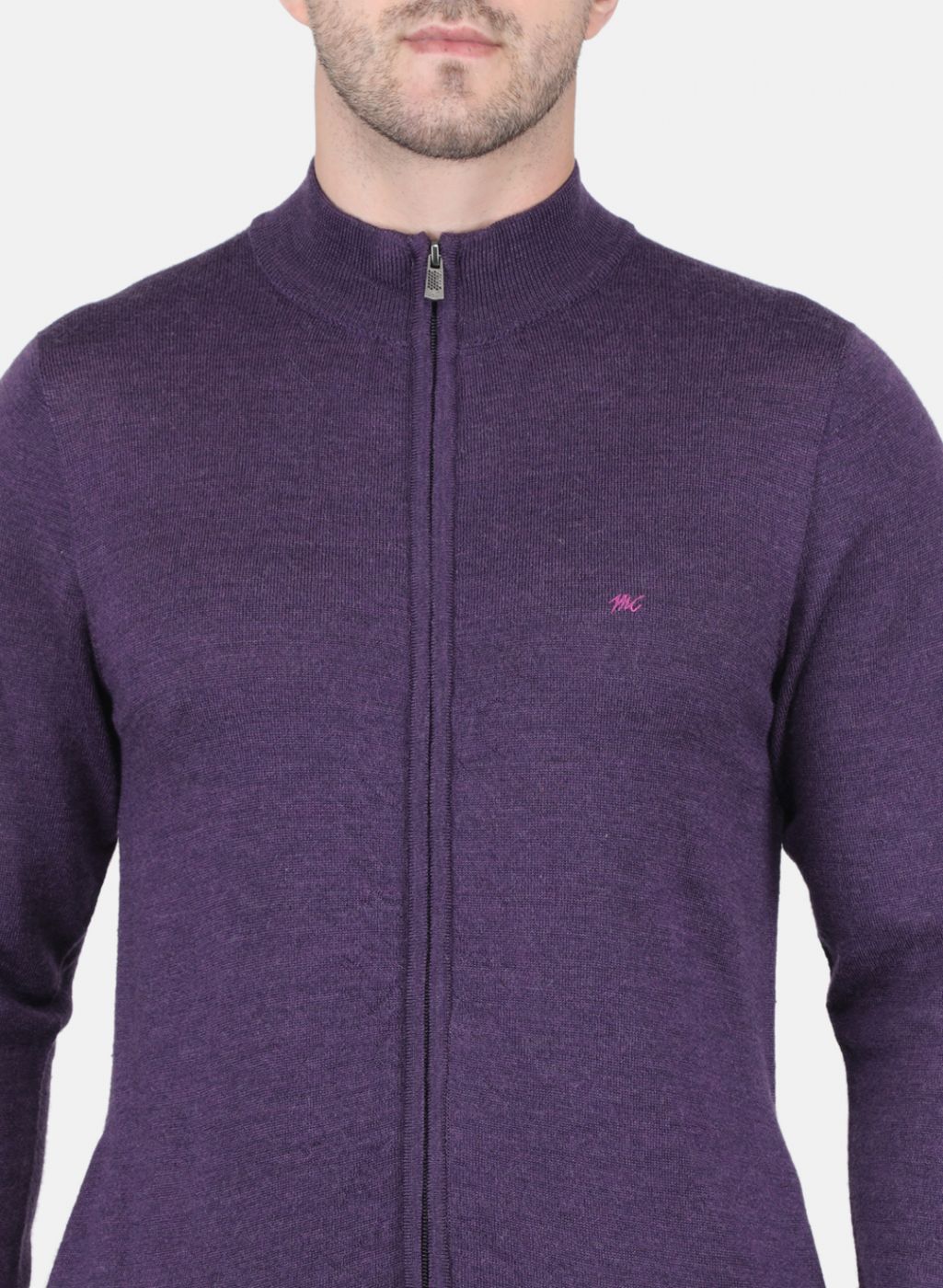 Men Purple Solid Pullover