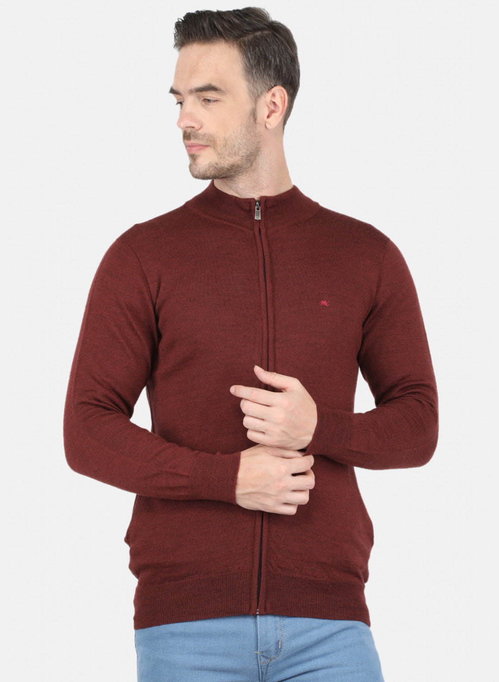 Men Brown Solid Pullover