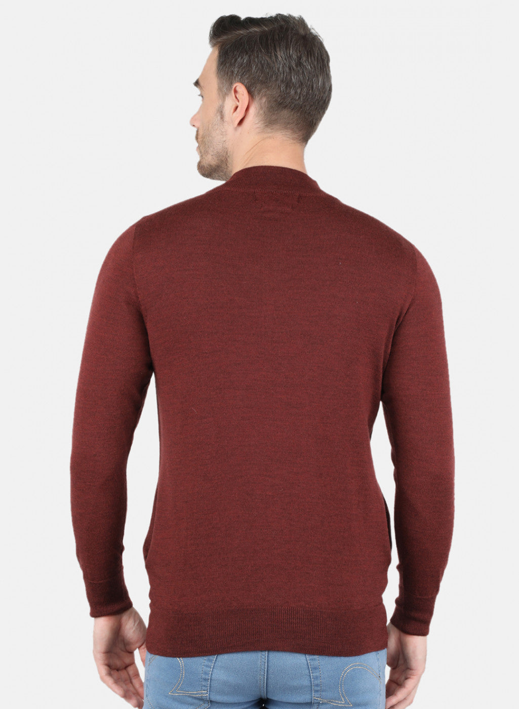 Men Brown Solid Pullover