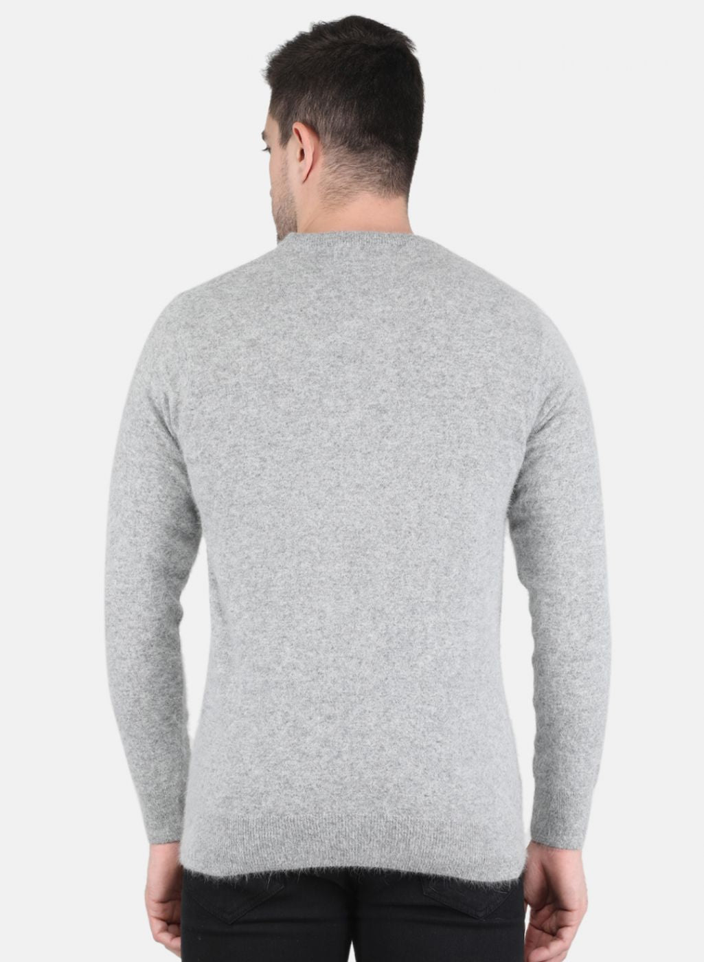 Men Grey Solid Pullover