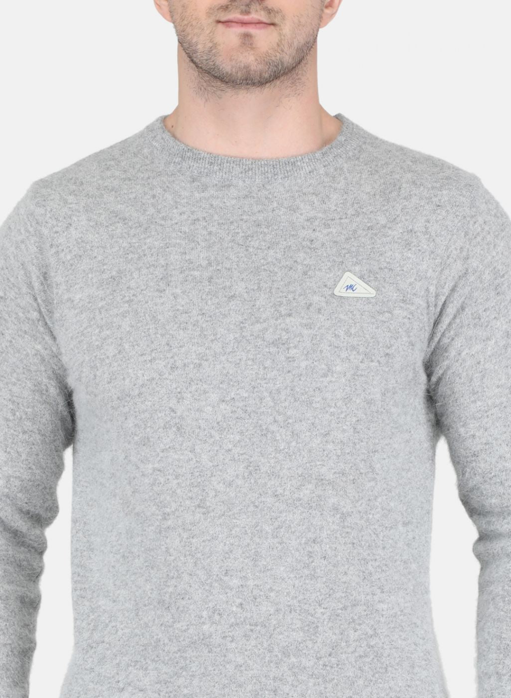 Men Grey Solid Pullover