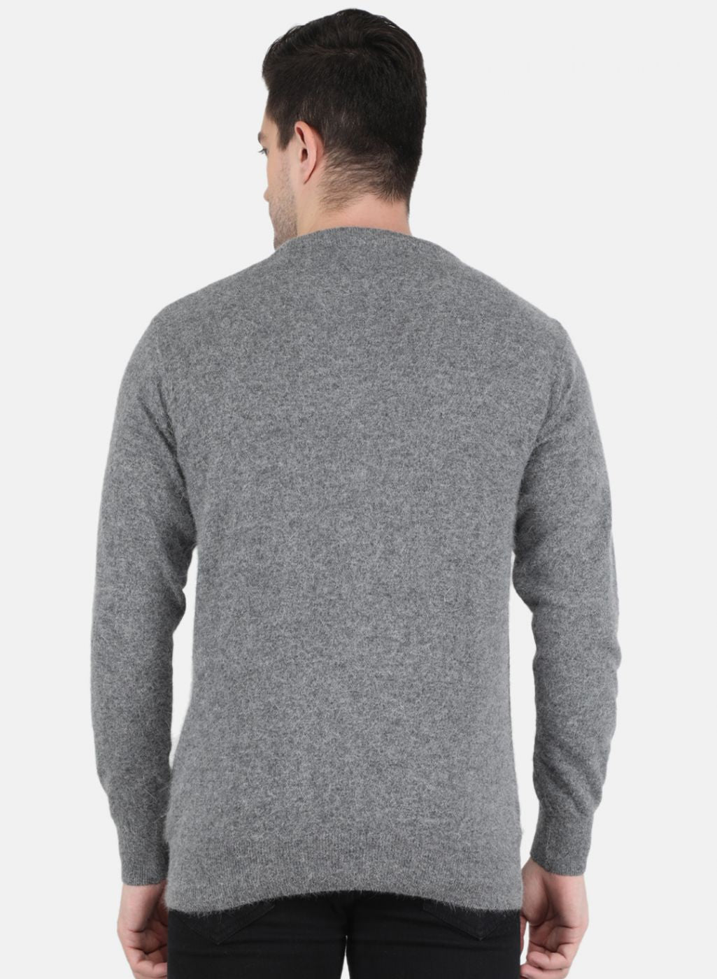 Men Grey Solid Pullover