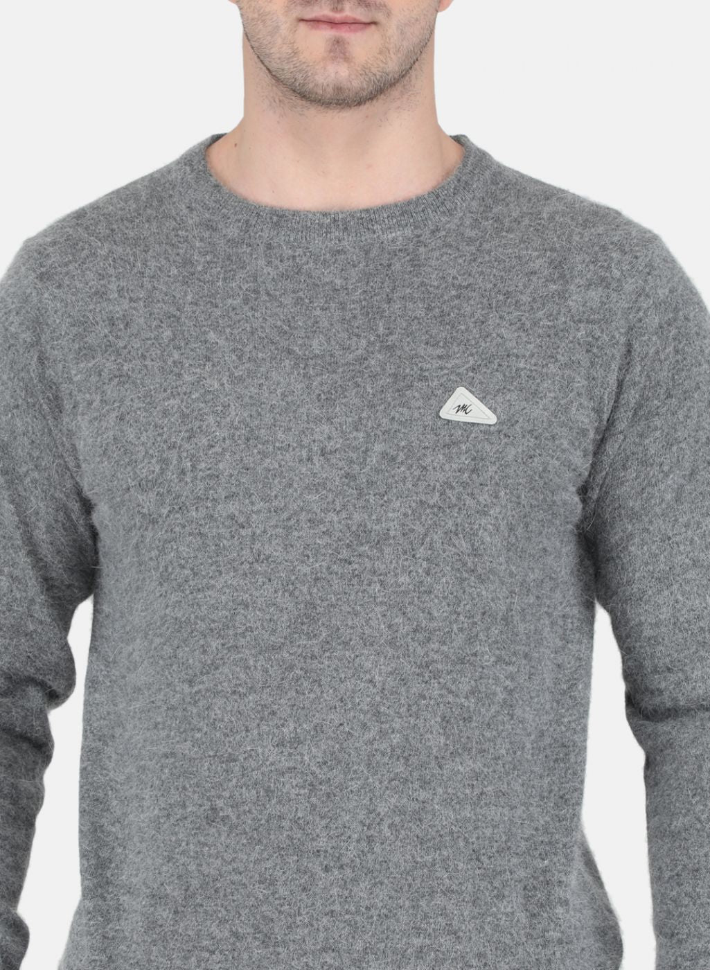 Men Grey Solid Pullover