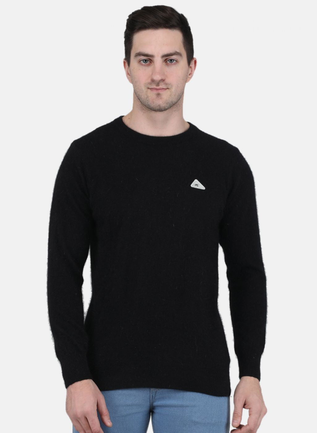 Men Black Solid Pullover