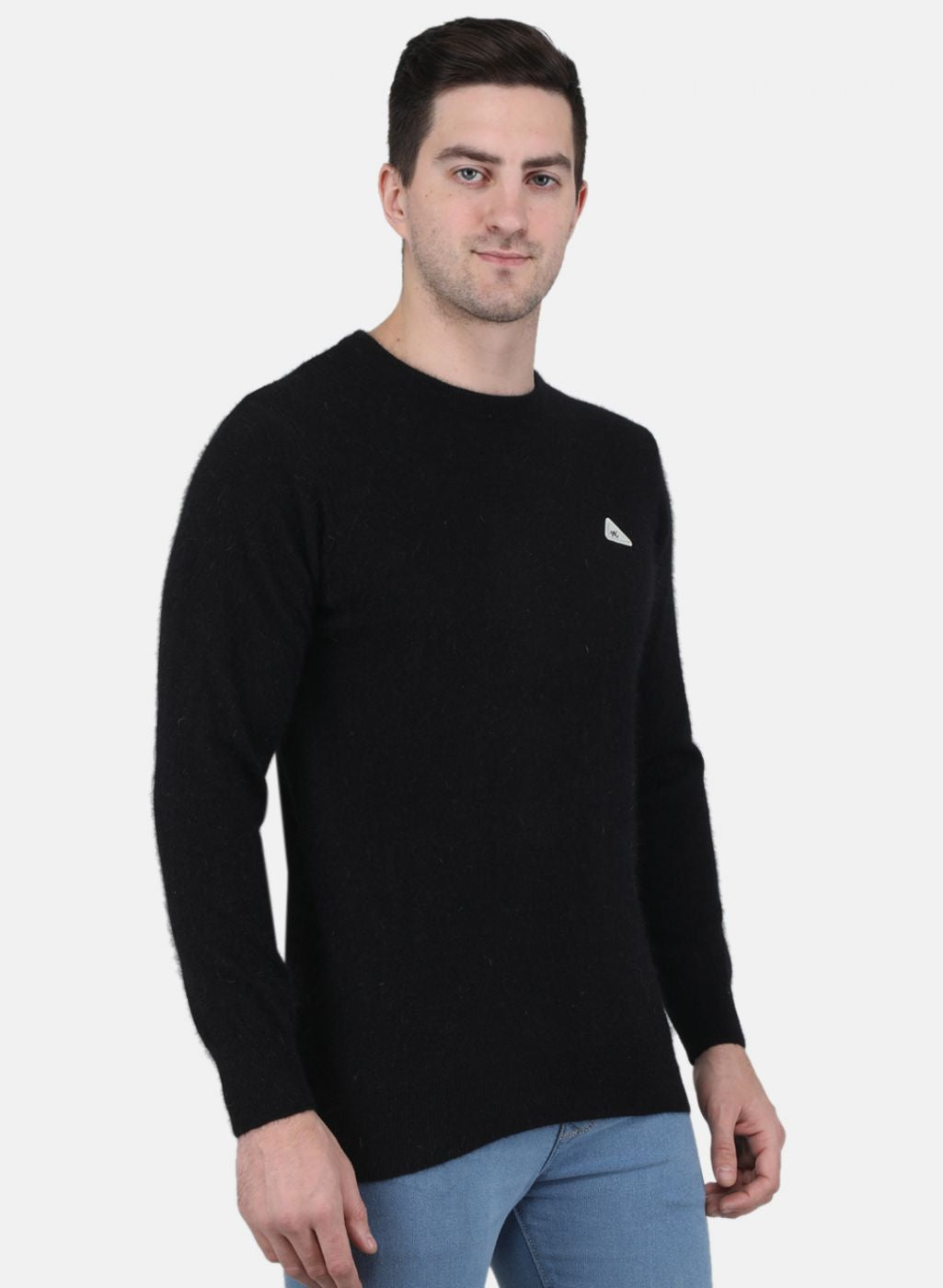 Men Black Solid Pullover