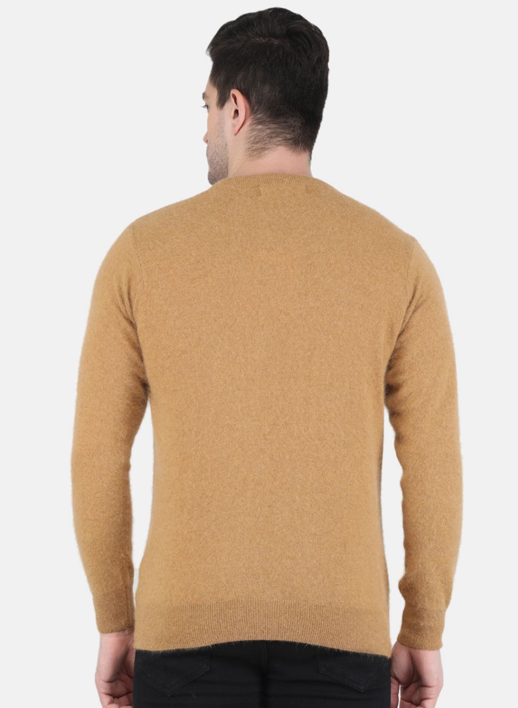 Men Brown Solid Pullover