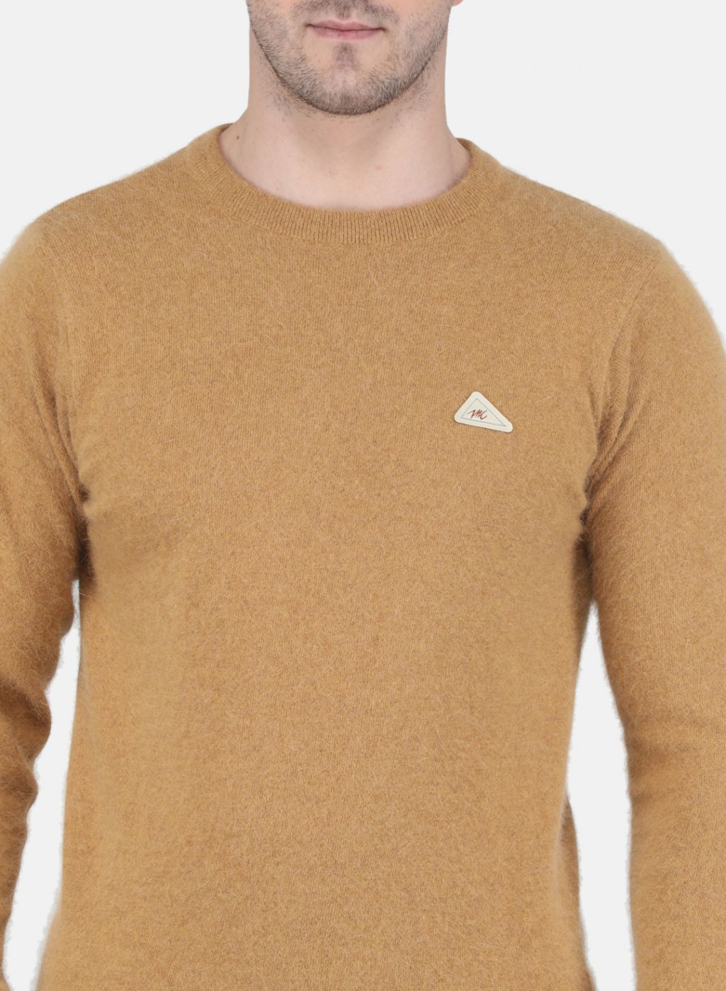 Men Brown Solid Pullover