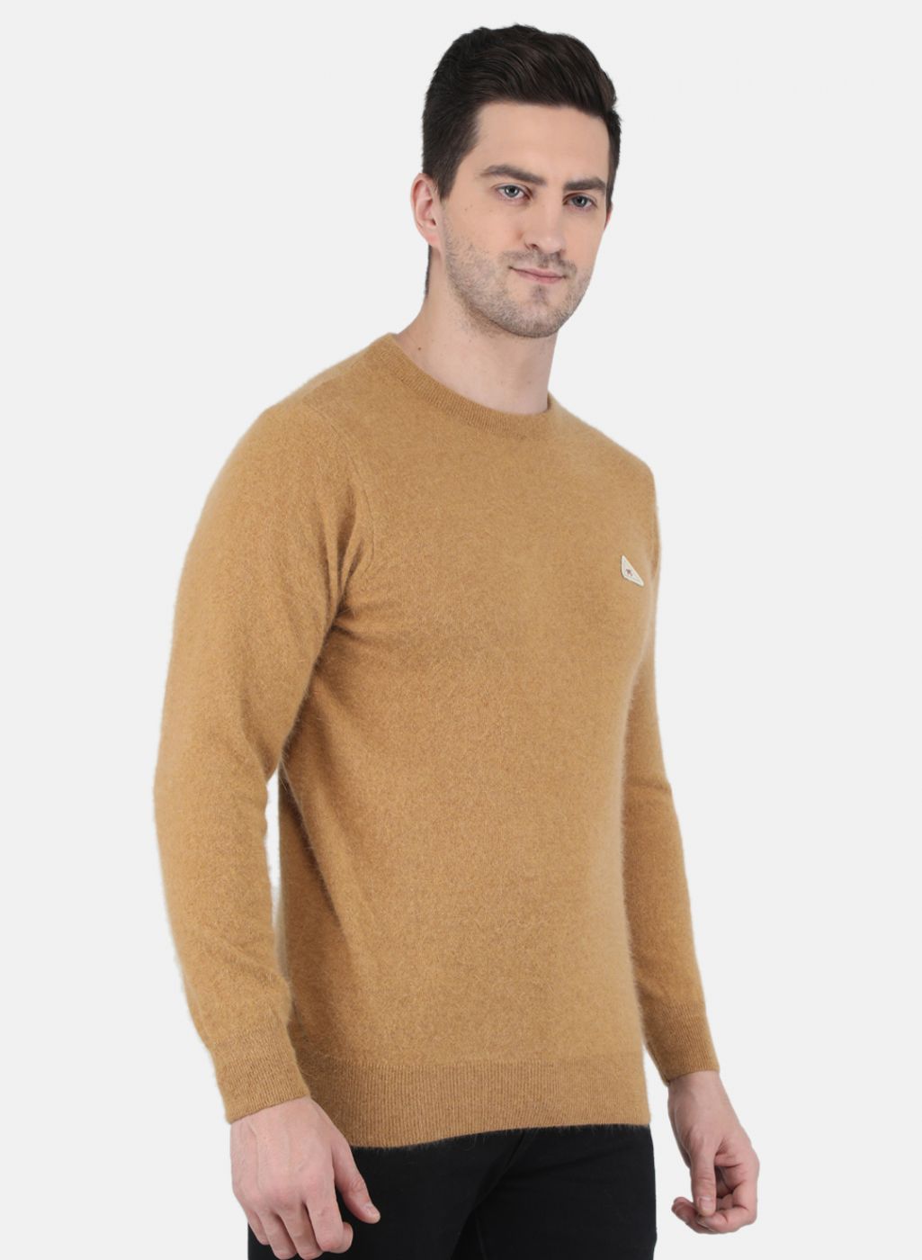 Men Brown Solid Pullover