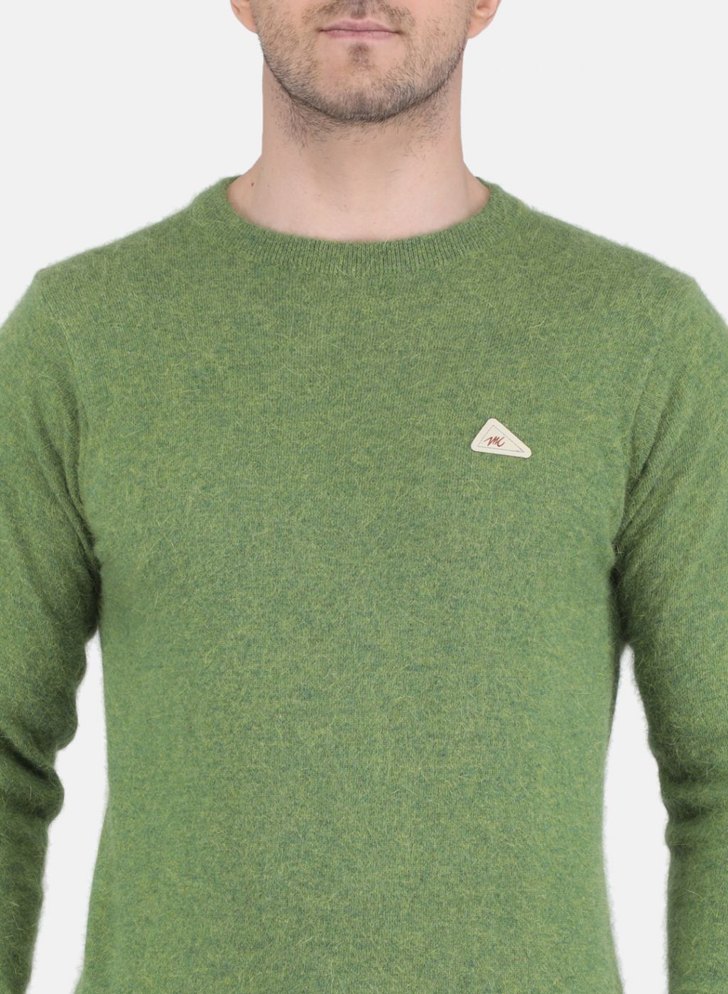 Men Olive Solid Pullover