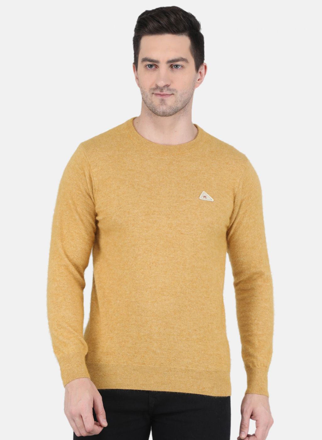 Men Yellow Solid Pullover