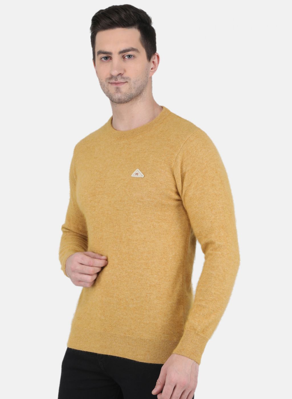 Men Yellow Solid Pullover