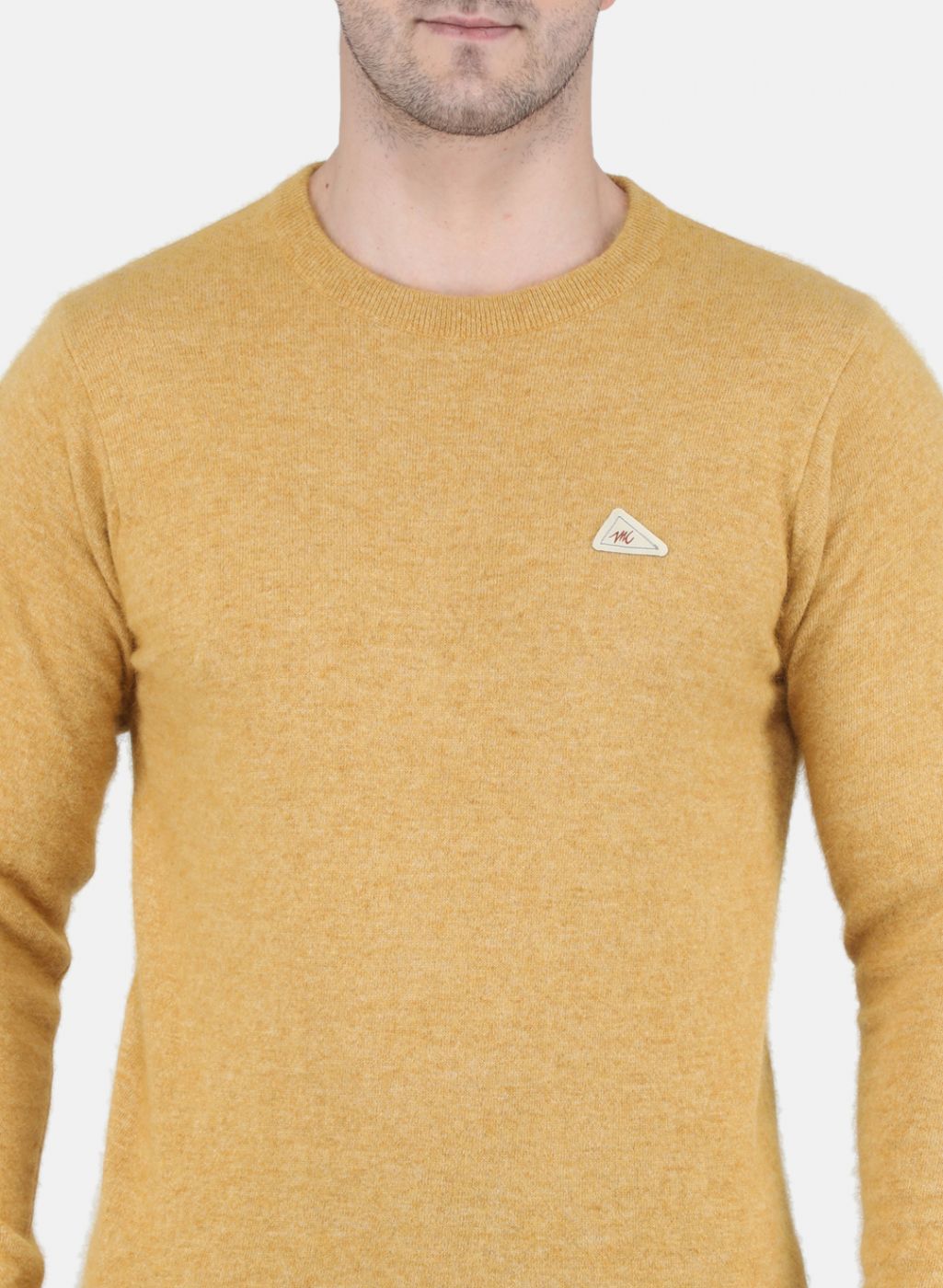 Men Yellow Solid Pullover