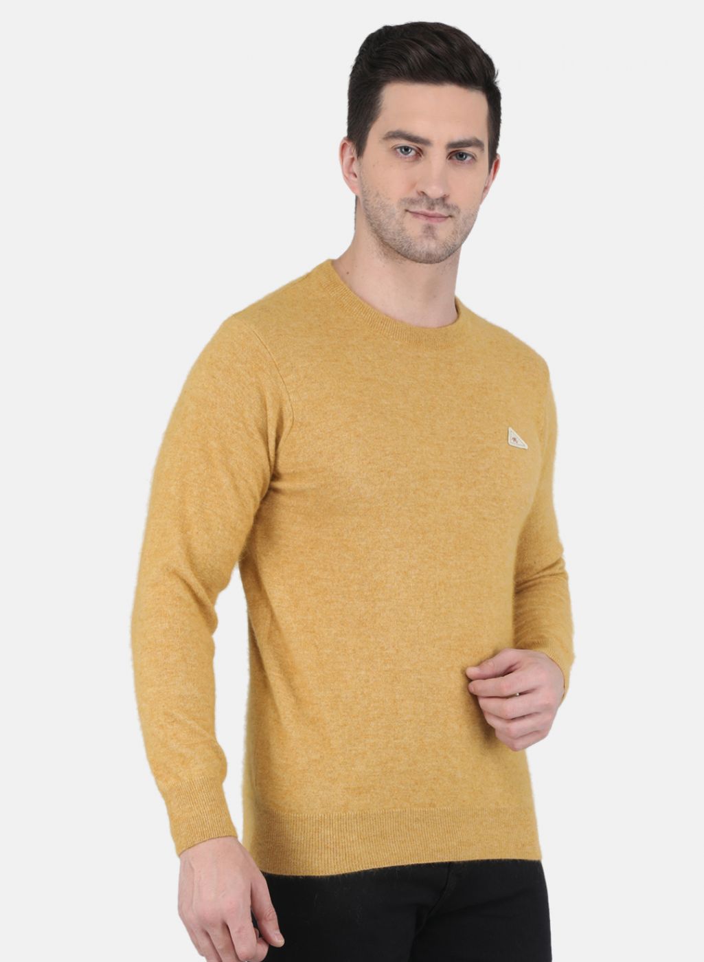 Men Yellow Solid Pullover