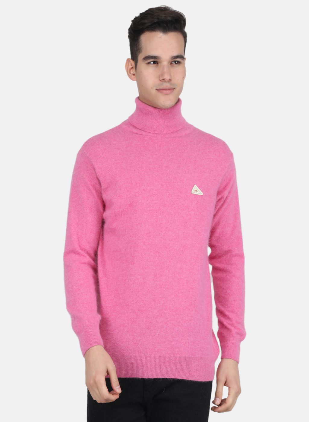 Men Pink Solid Pullover