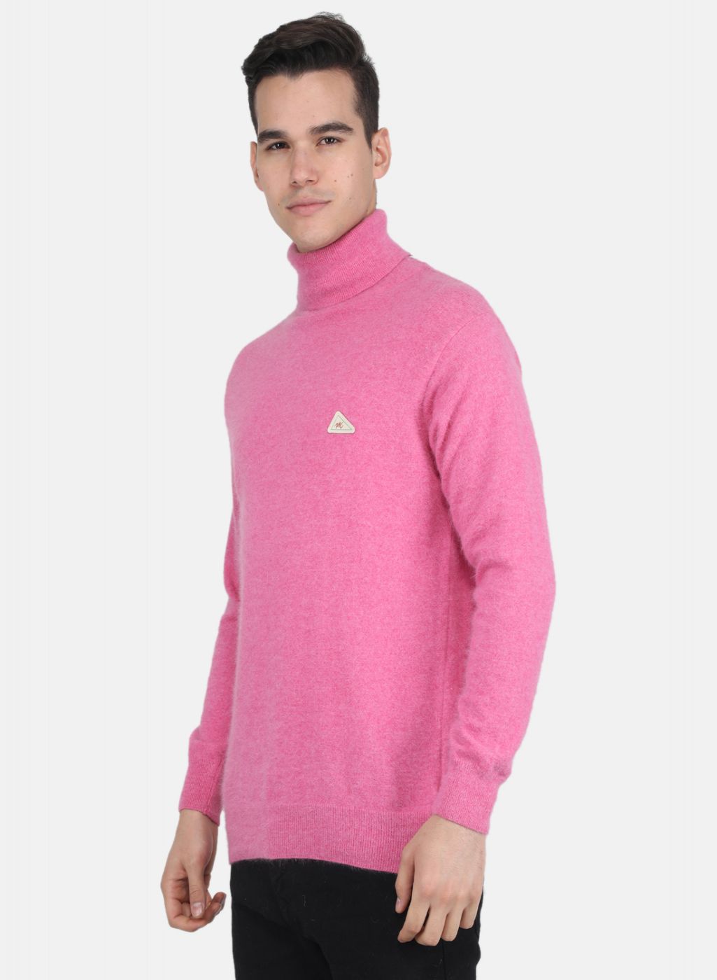 Men Pink Solid Pullover