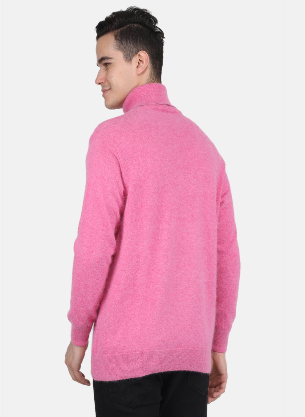 Men Pink Solid Pullover