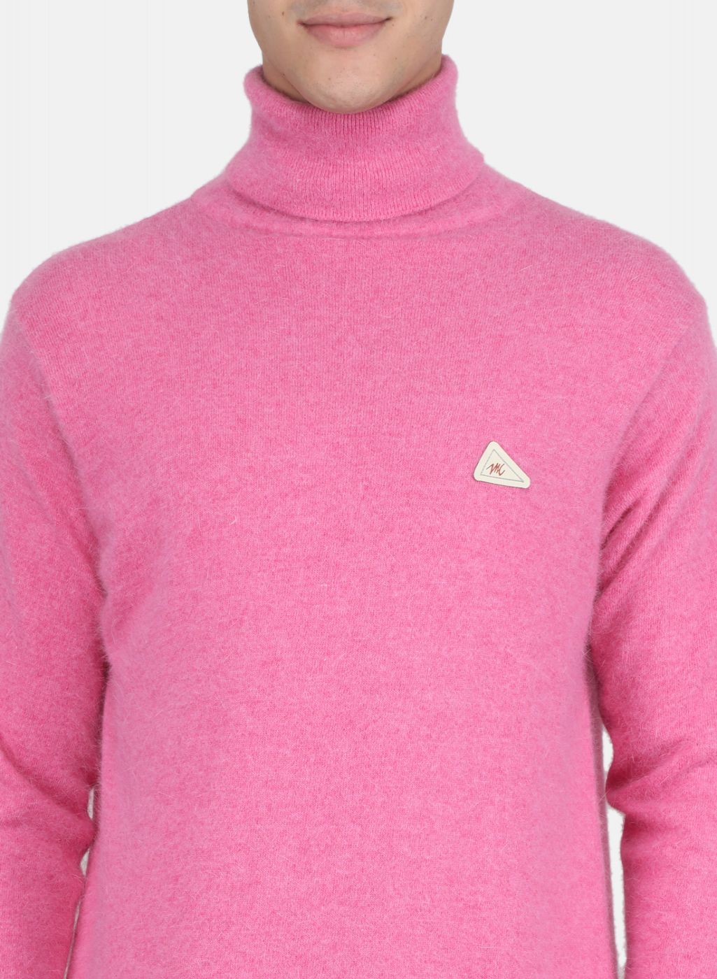 Men Pink Solid Pullover