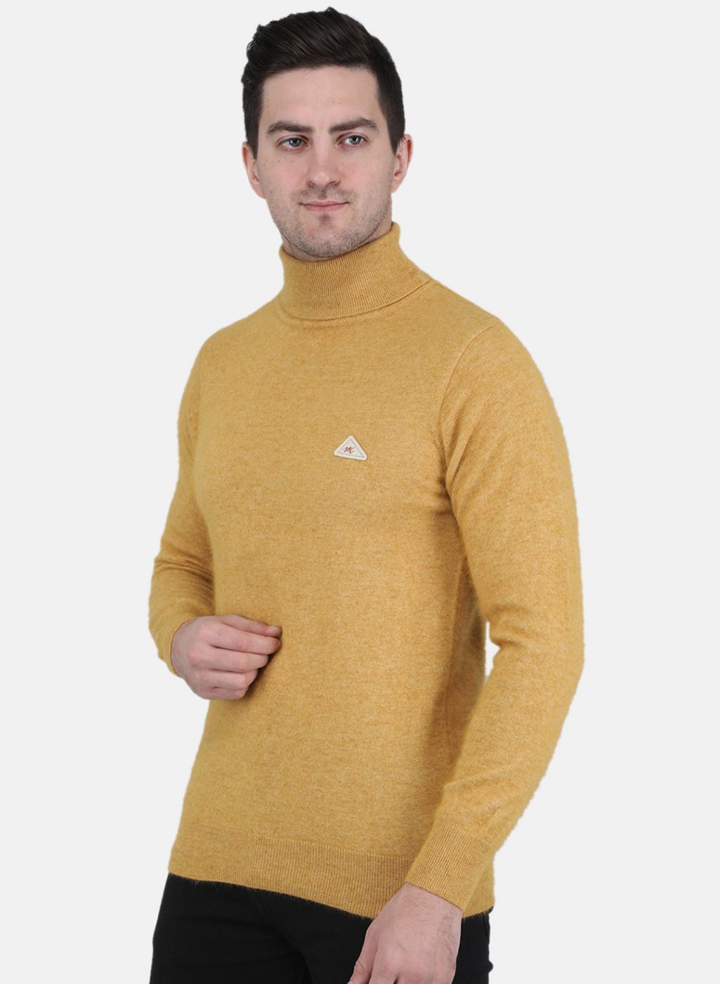 Men Yellow Solid Pullover