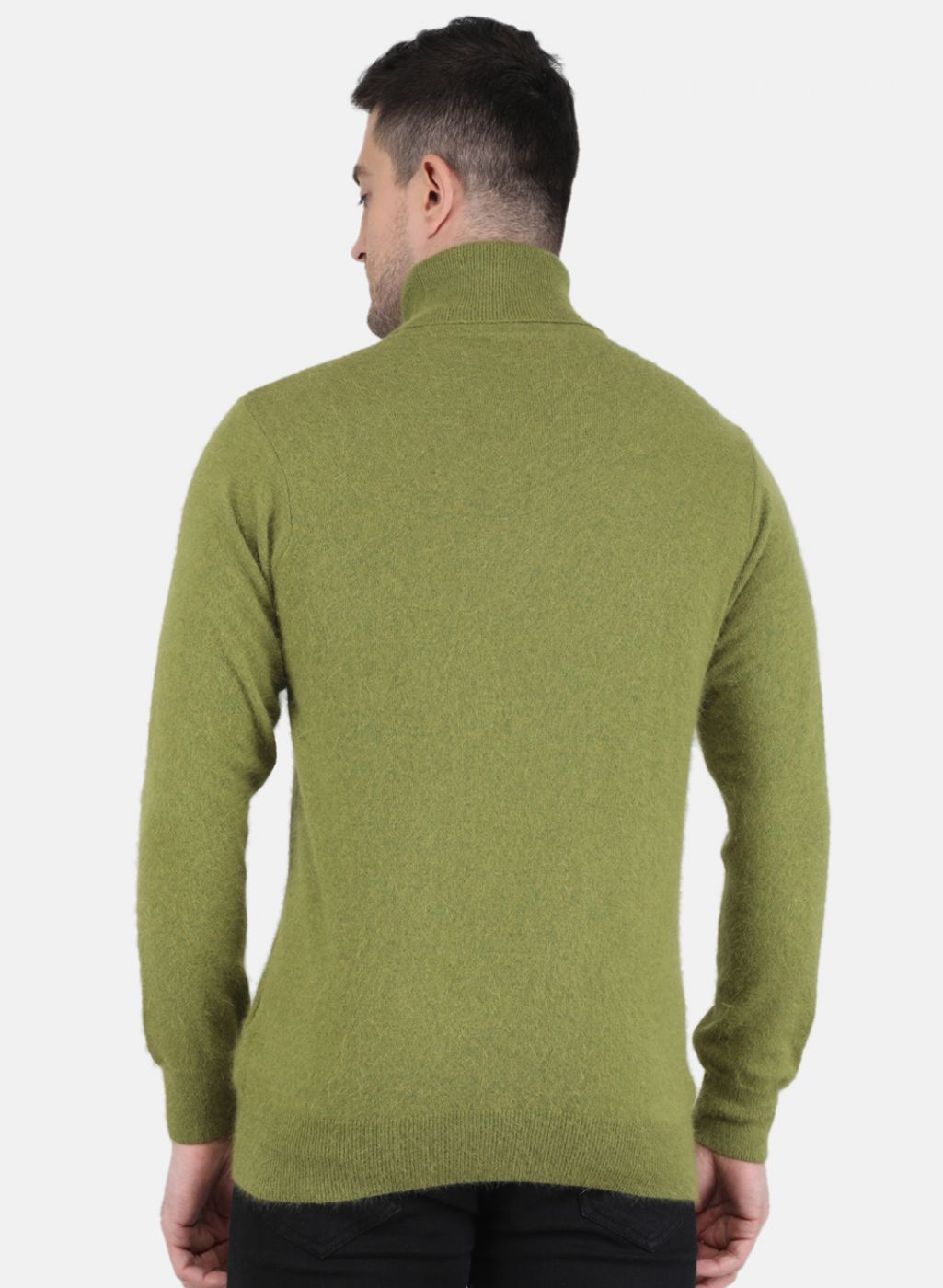 Men Olive Solid Pullover