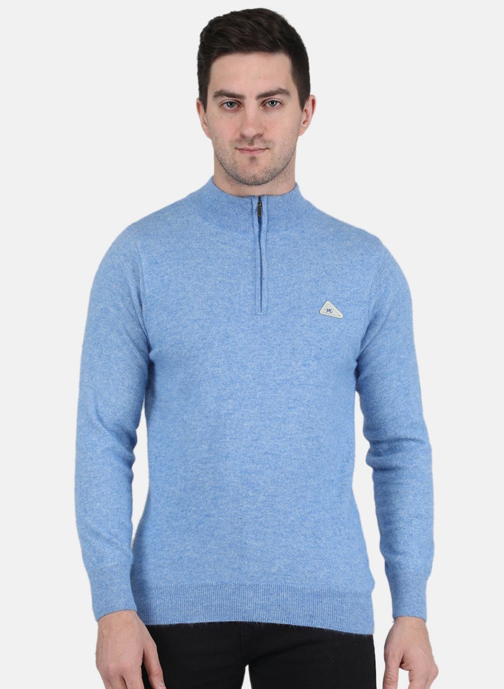 Men Blue Solid Pullover