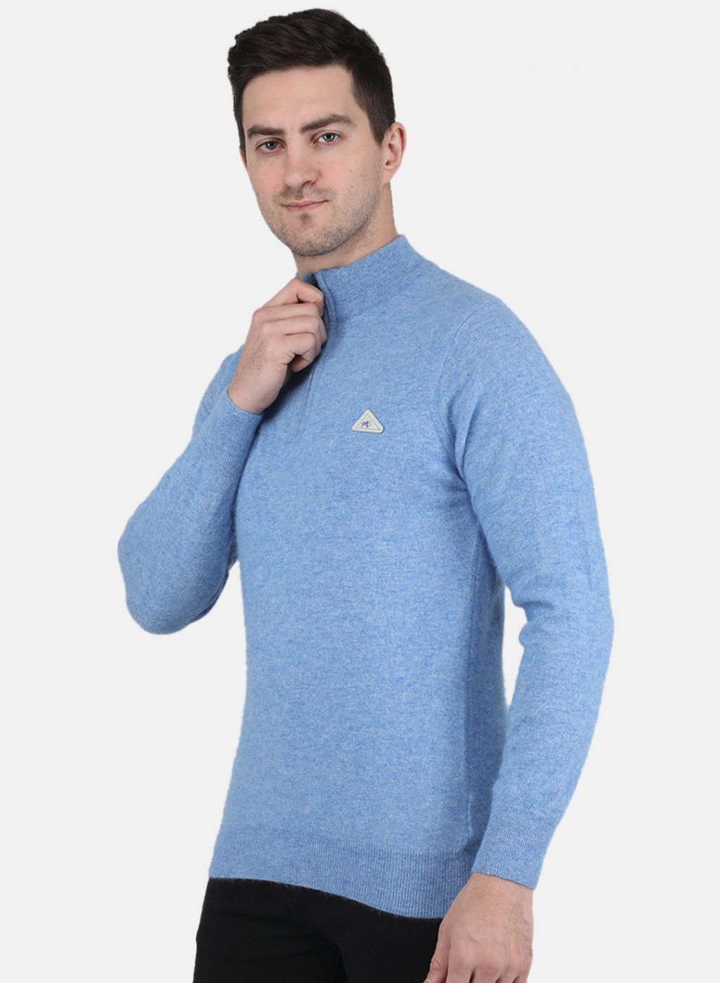 Men Blue Solid Pullover