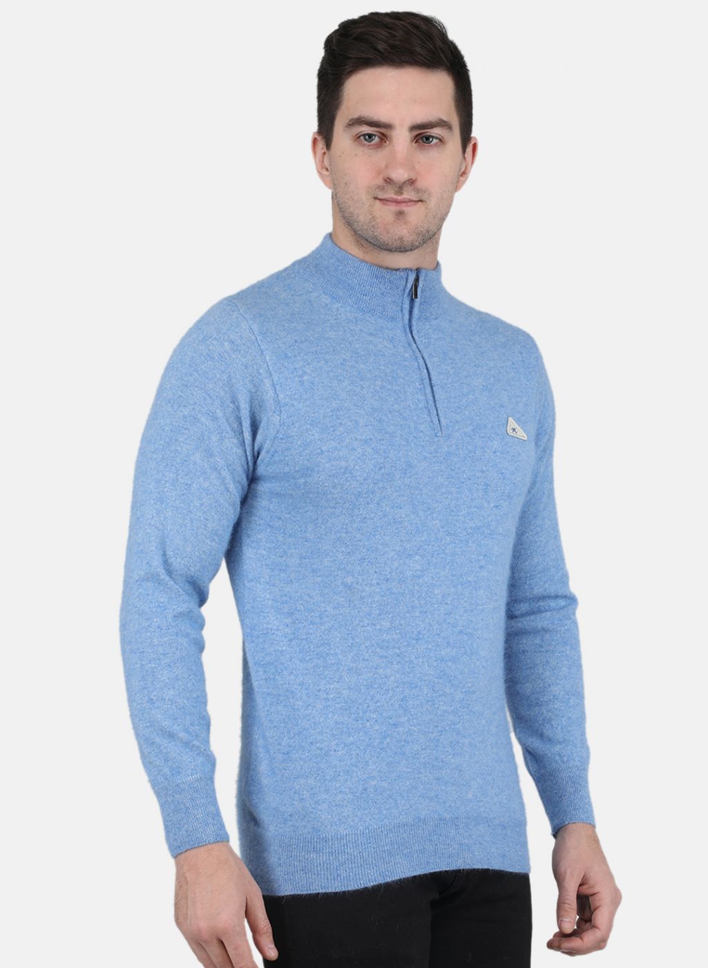 Men Blue Solid Pullover