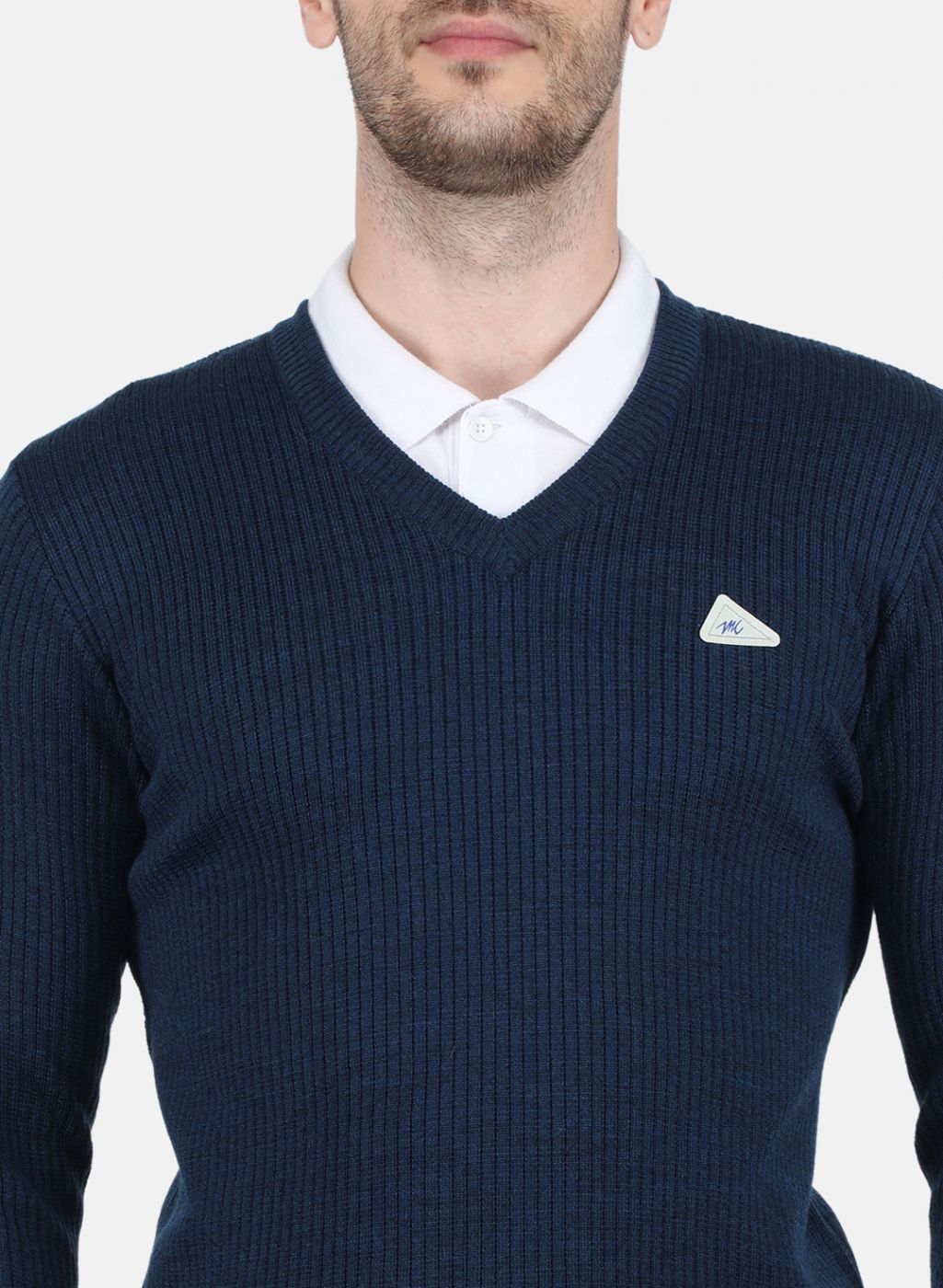 Men NAvy Blue Solid Pullover