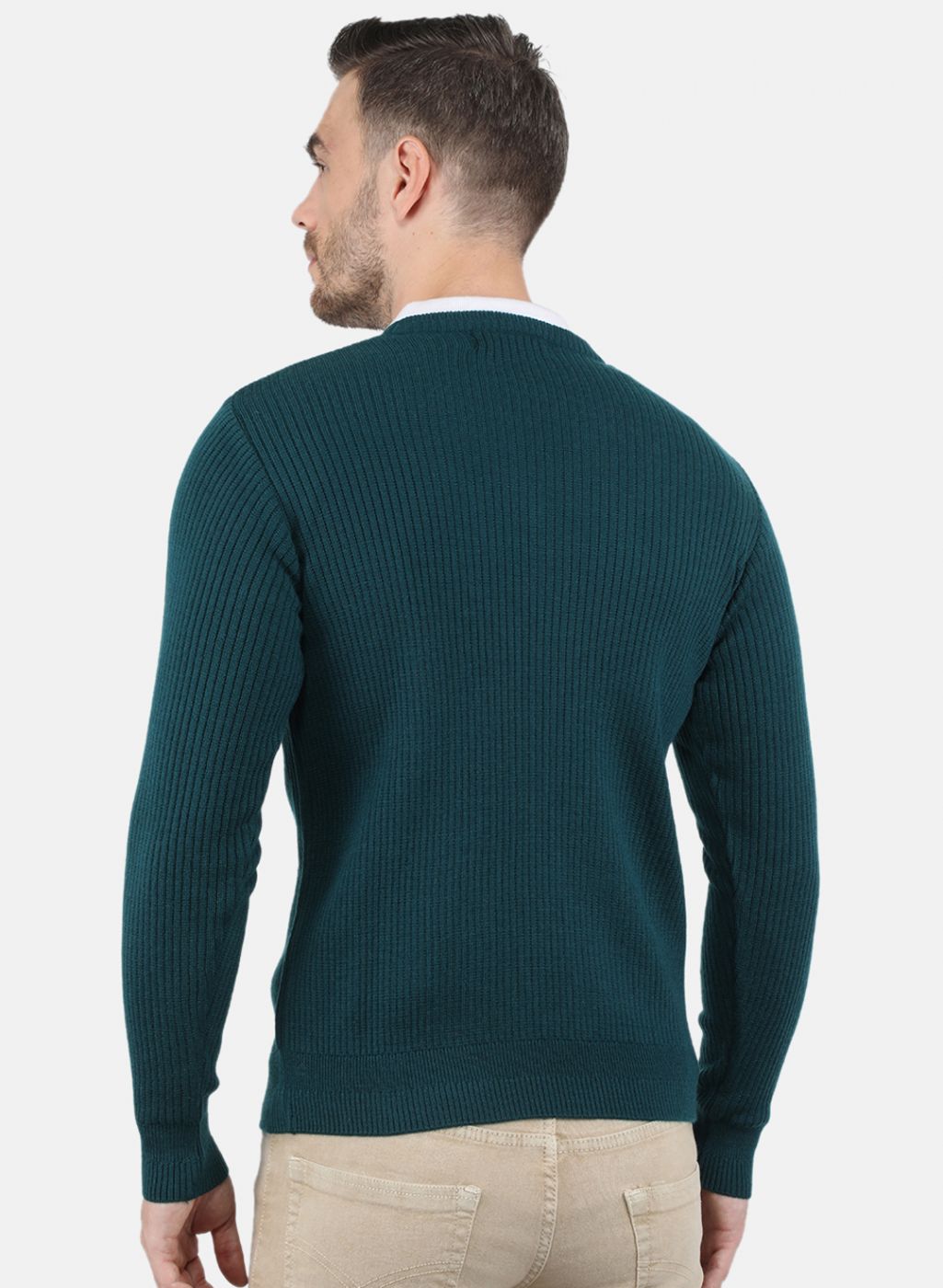 Men Green Solid Pullover