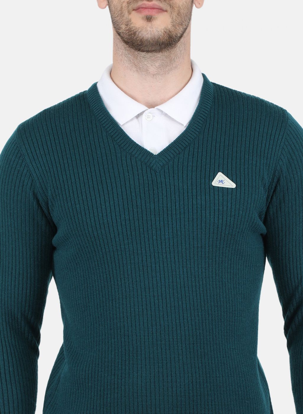 Men Green Solid Pullover