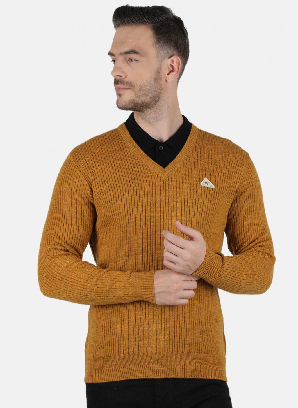 Men Yellow Solid Pullover