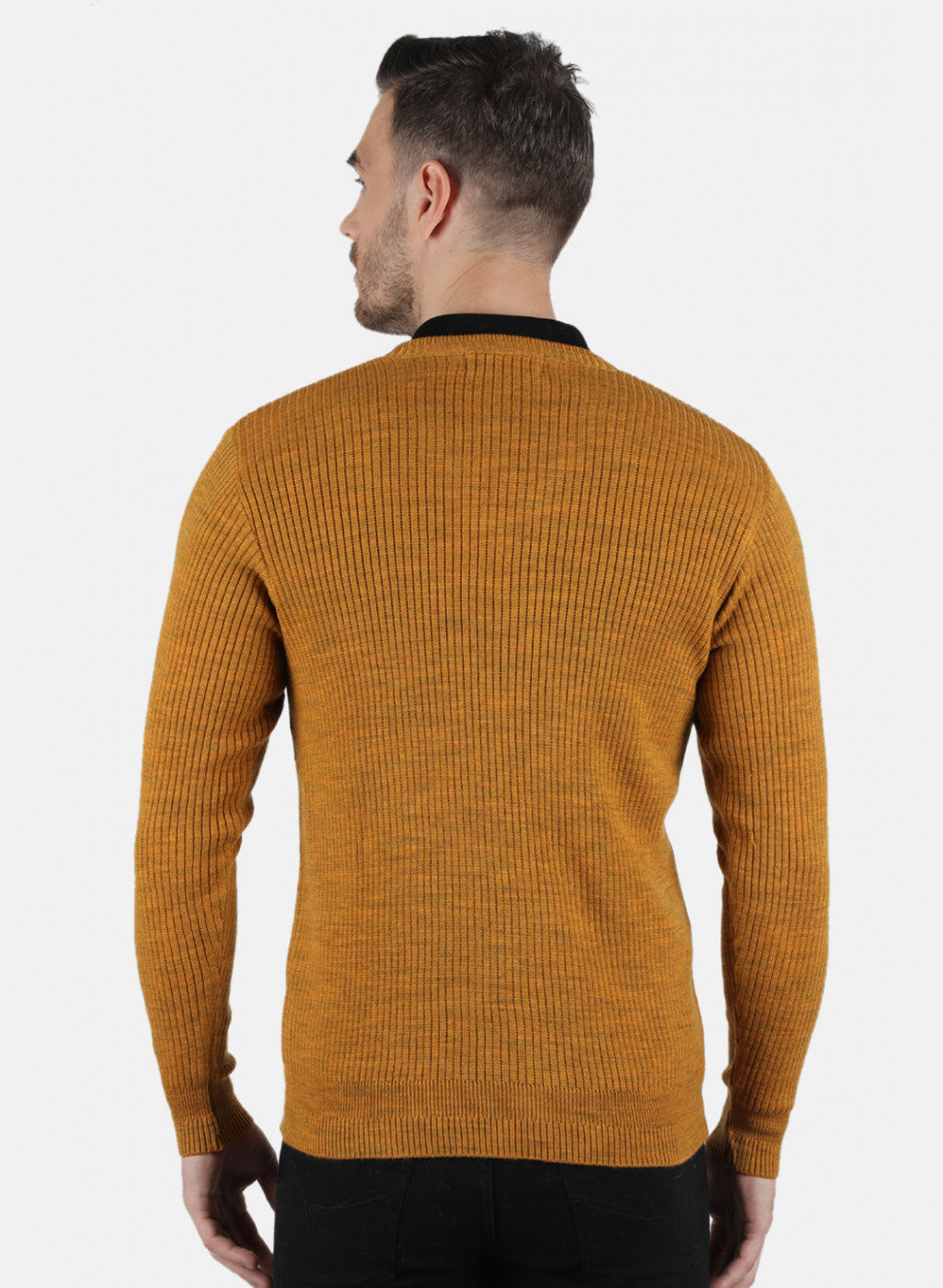 Men Yellow Solid Pullover