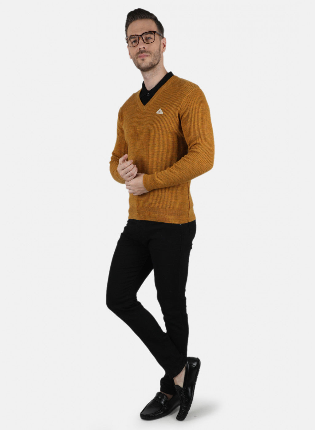 Men Yellow Solid Pullover