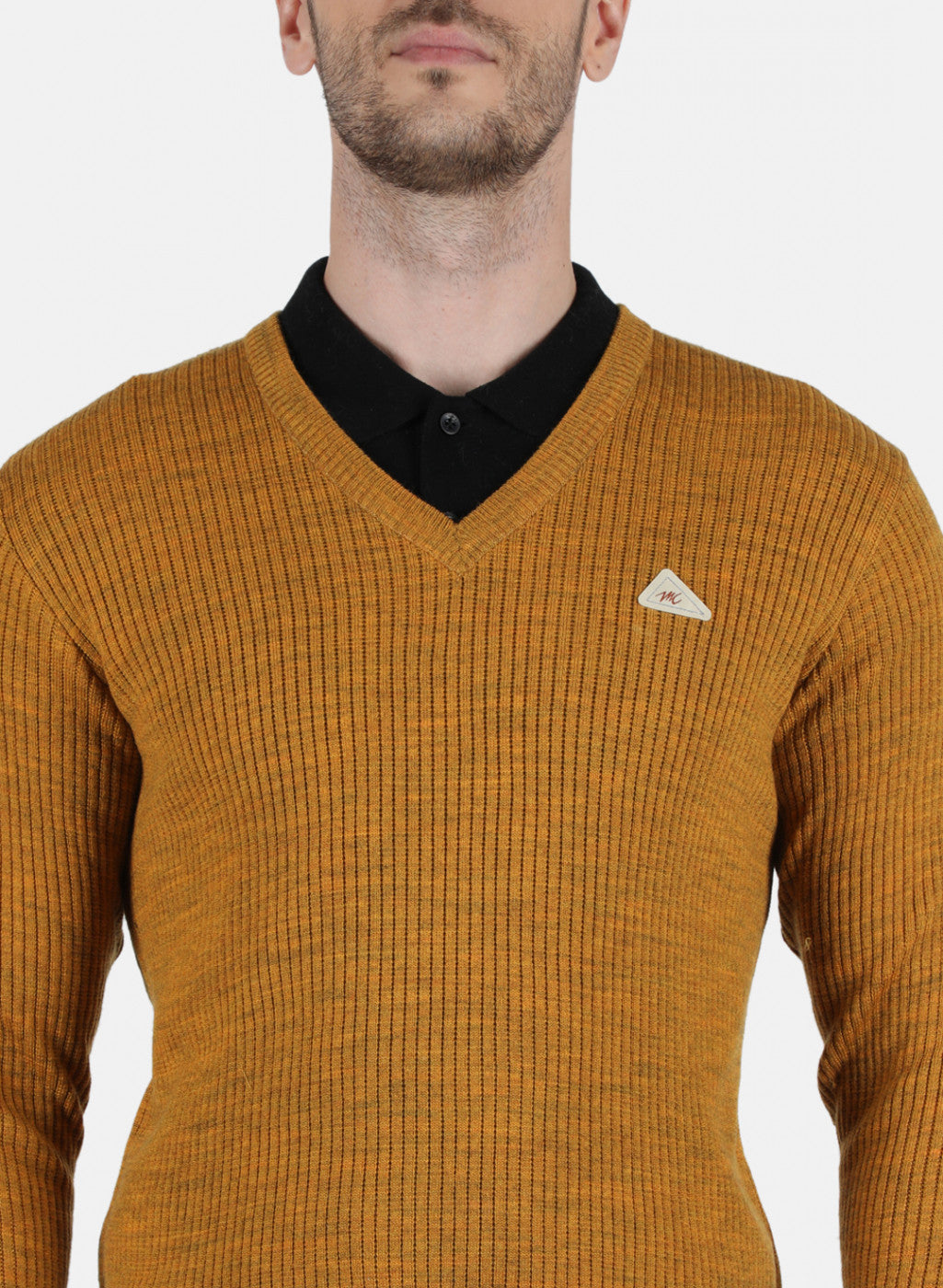 Men Yellow Solid Pullover