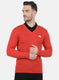 Men Orange Solid Pullover