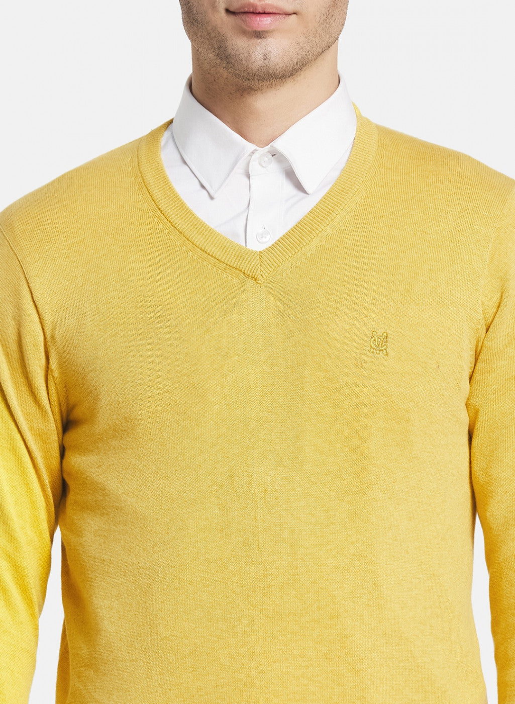 Men Yellow Solid Pullover