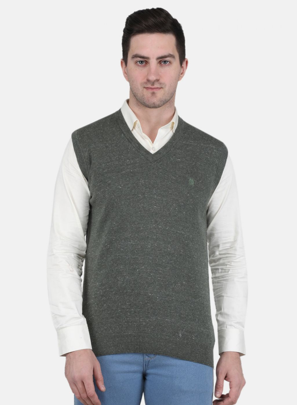 Men Olive Solid Sweater