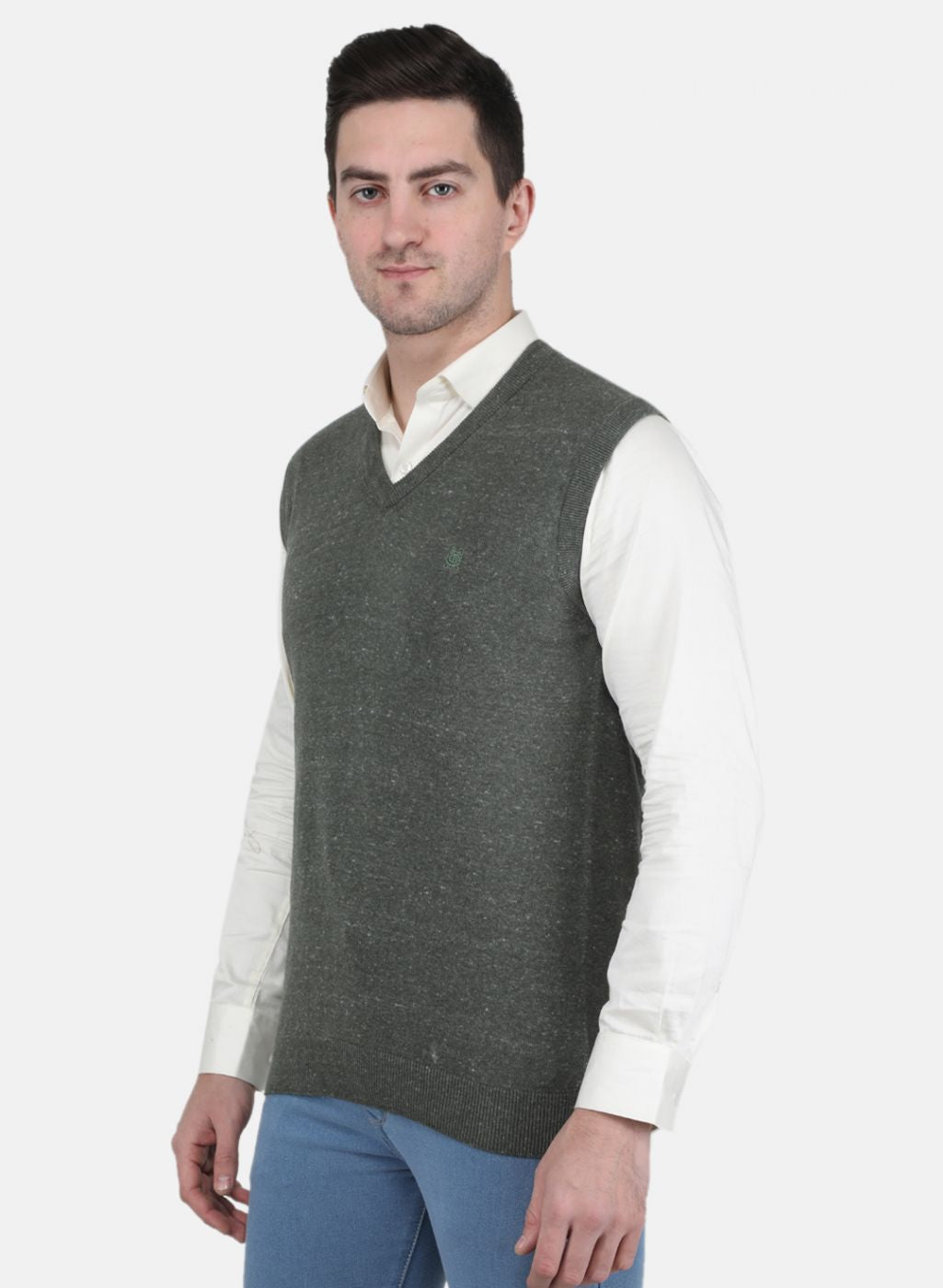 Men Olive Solid Sweater