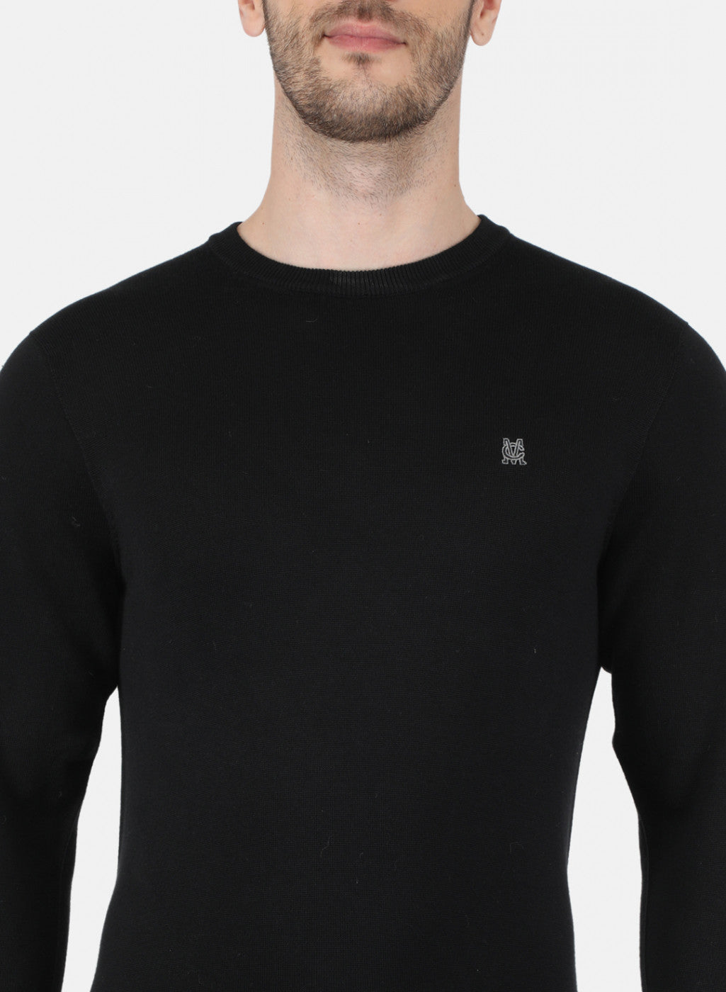 Men Black Solid Pullover