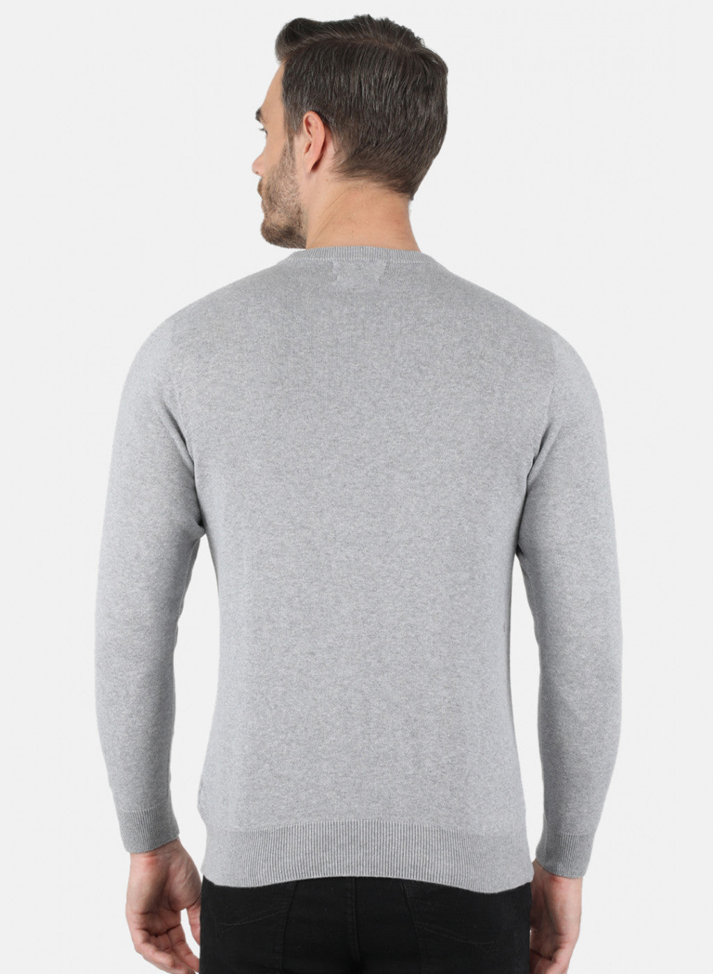 Men Grey Solid Pullover