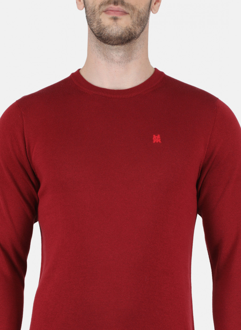 Men Maroon Solid Pullover