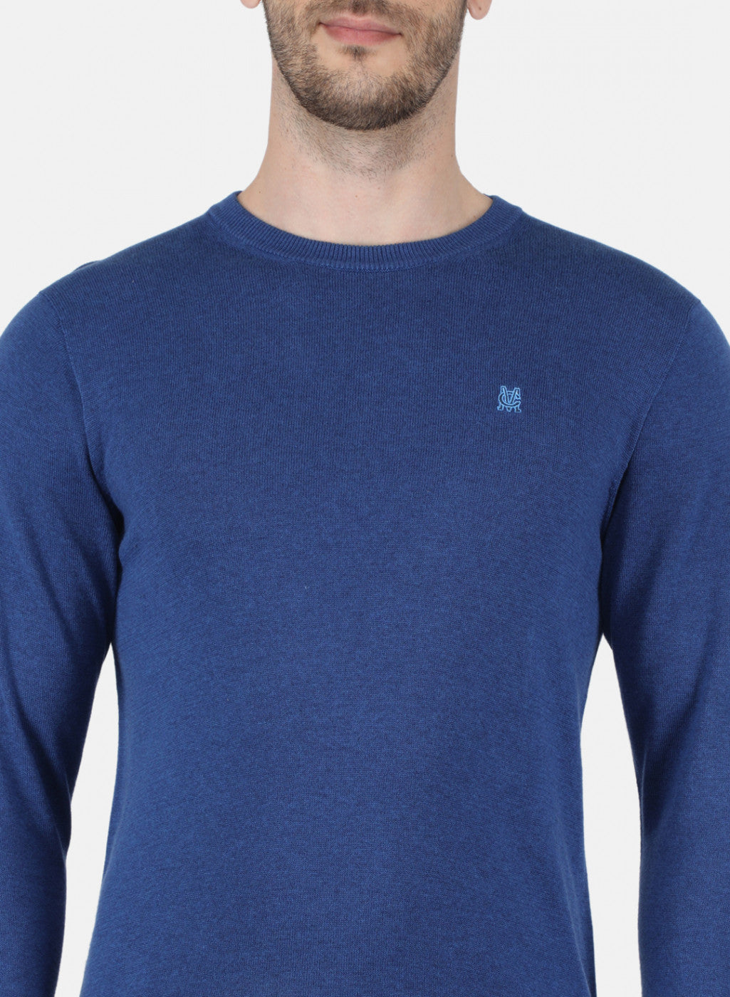 Men Blue Solid Pullover