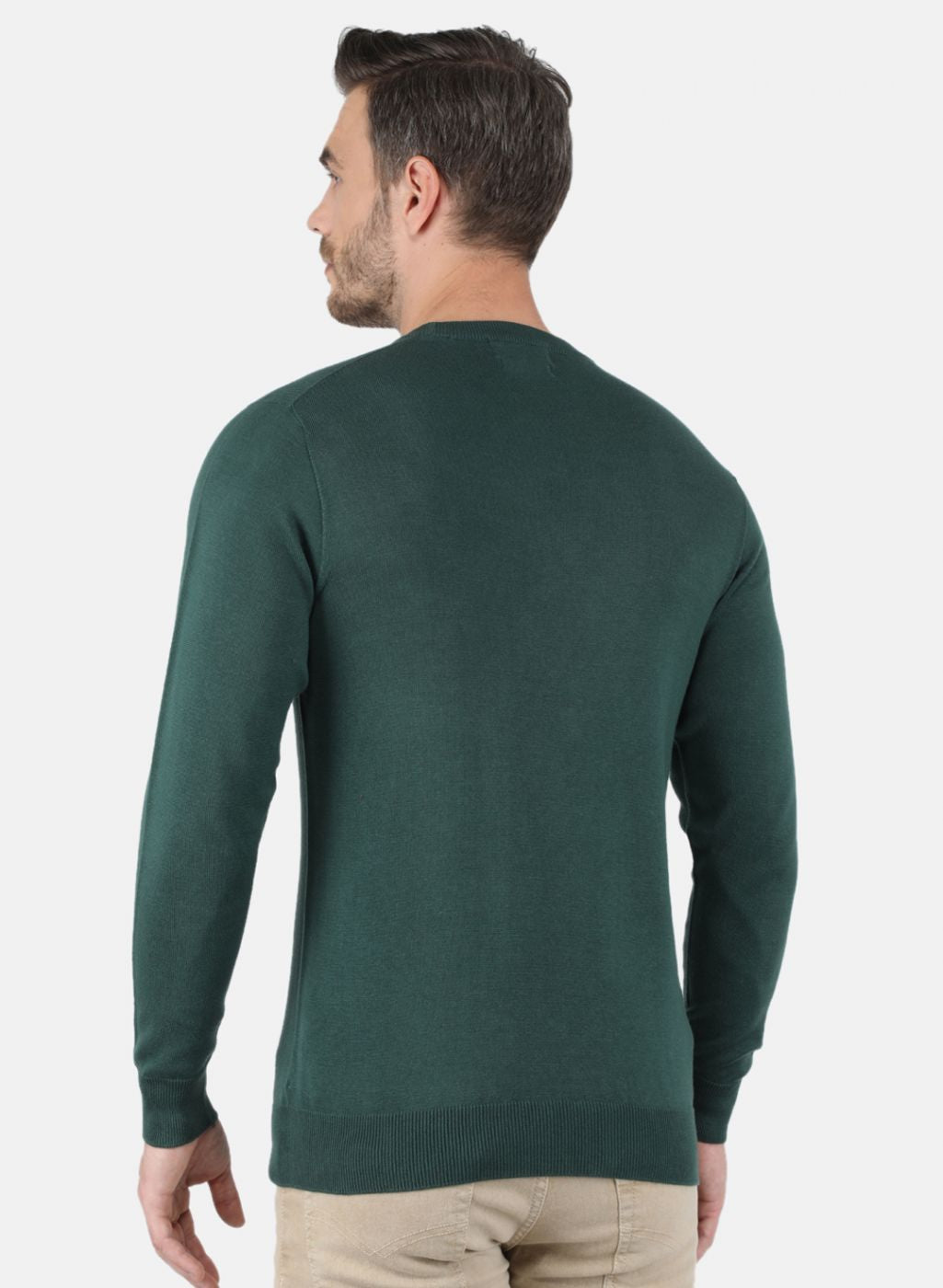 Men Green Solid Pullover