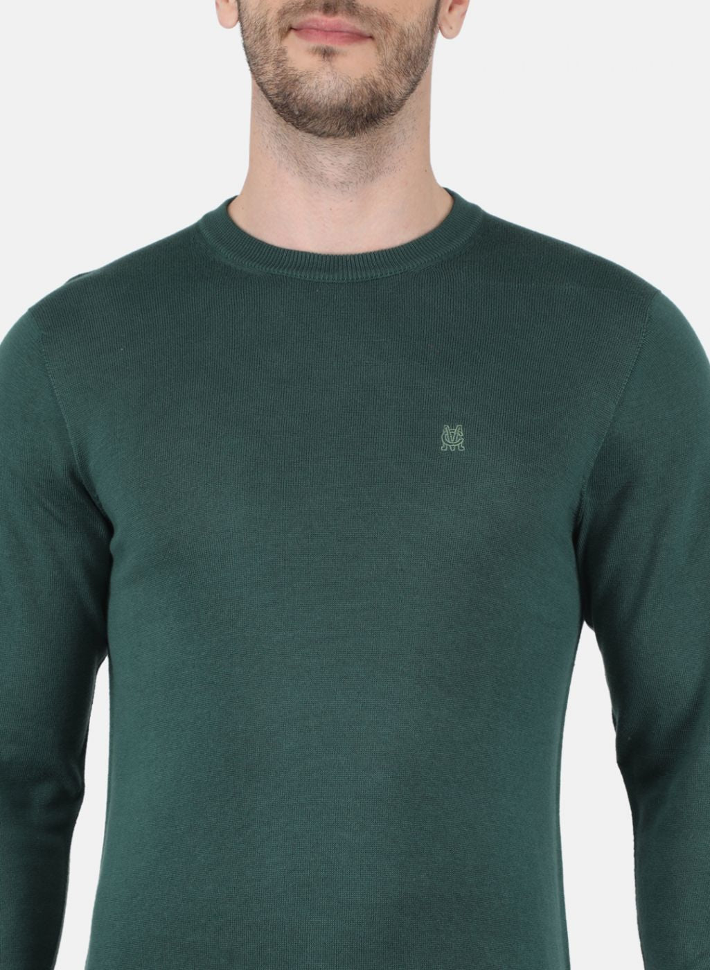 Men Green Solid Pullover