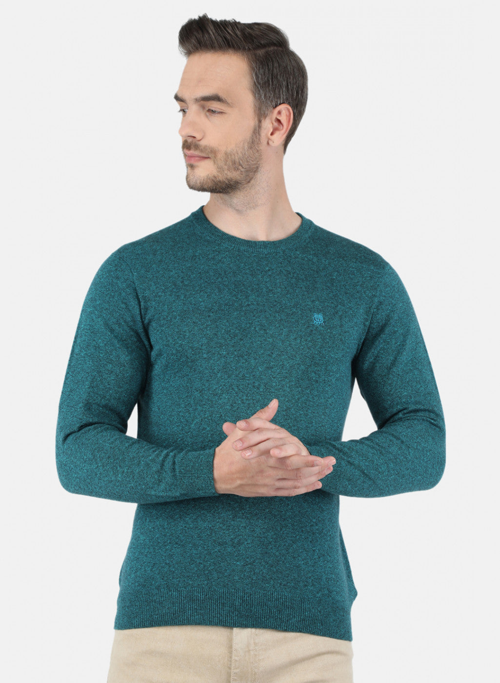 Men Green Solid Pullover