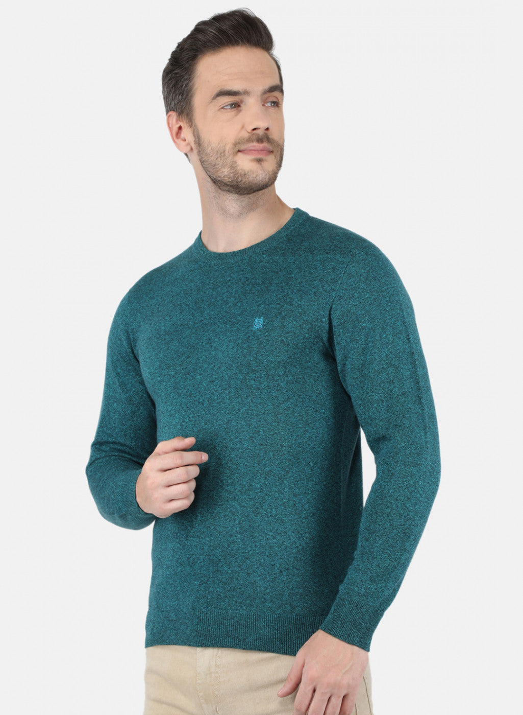 Men Green Solid Pullover