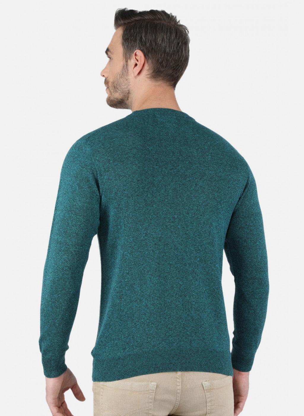 Men Green Solid Pullover